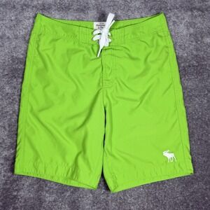 Vintage Abercrombie & Fitch Board Shorts Men's Large Green Unlined‎ Beach